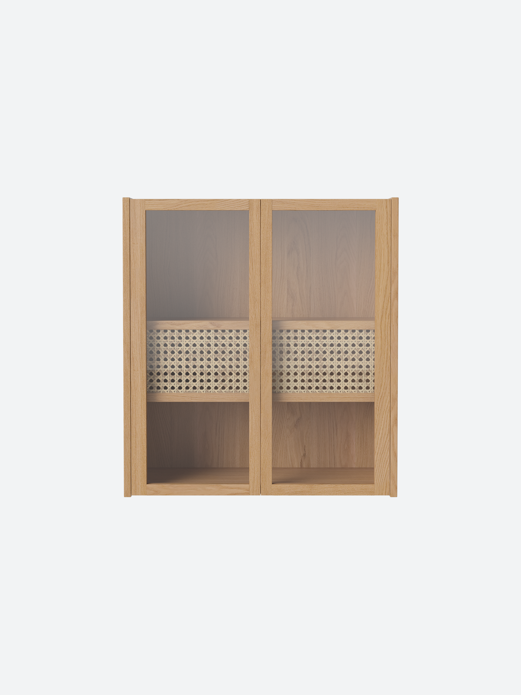 Glass & Cane Wall Cabinet