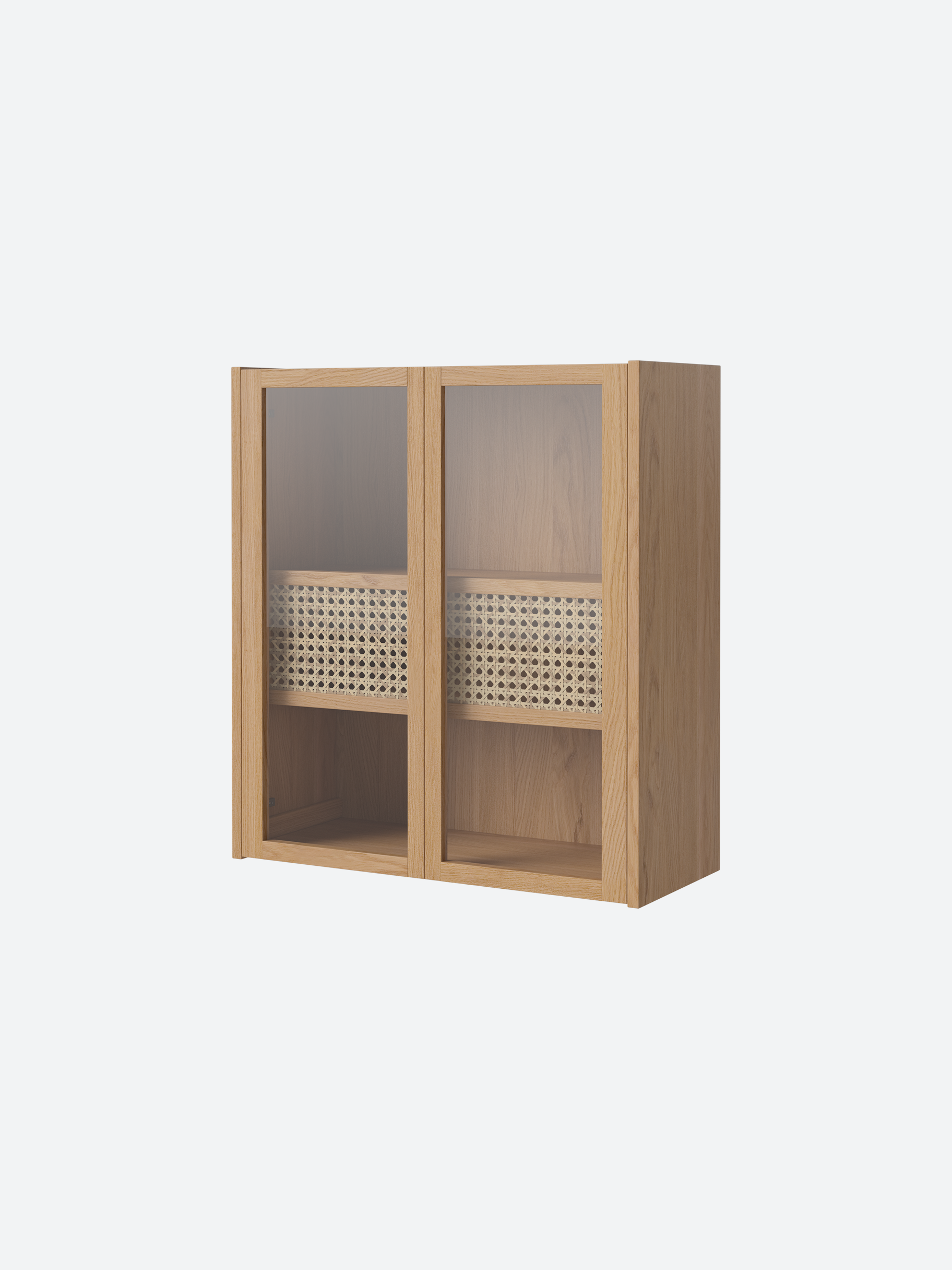 Glass & Cane Wall Cabinet