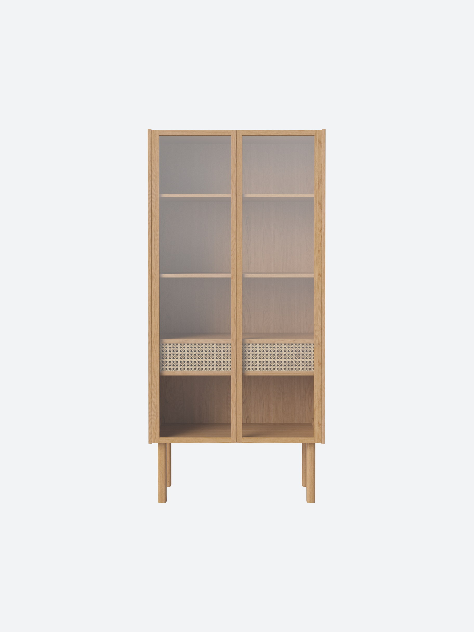 Glass & Cane Display Cabinet