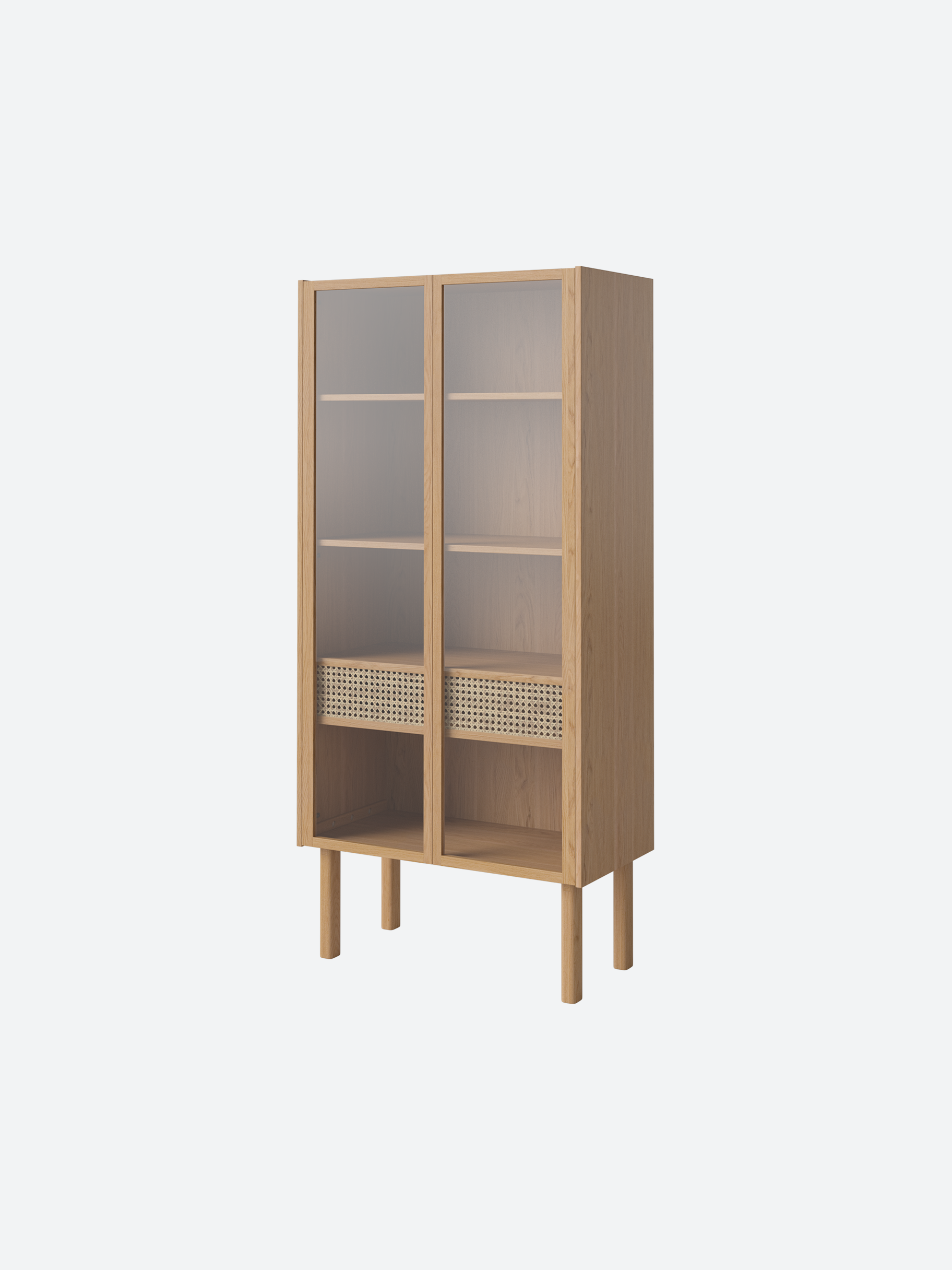 Glass & Cane Display Cabinet