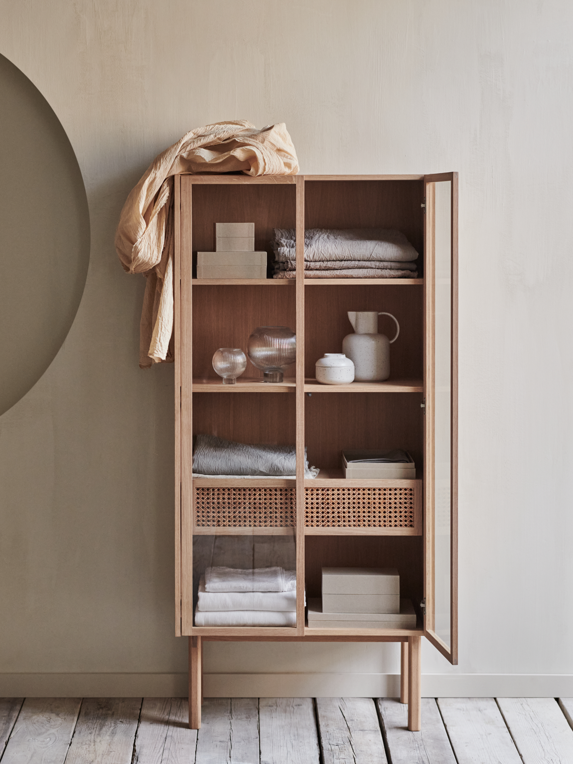 Glass & Cane Display Cabinet-3